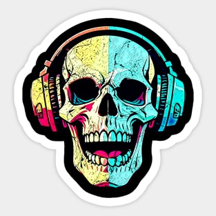 skull and headphones Sticker